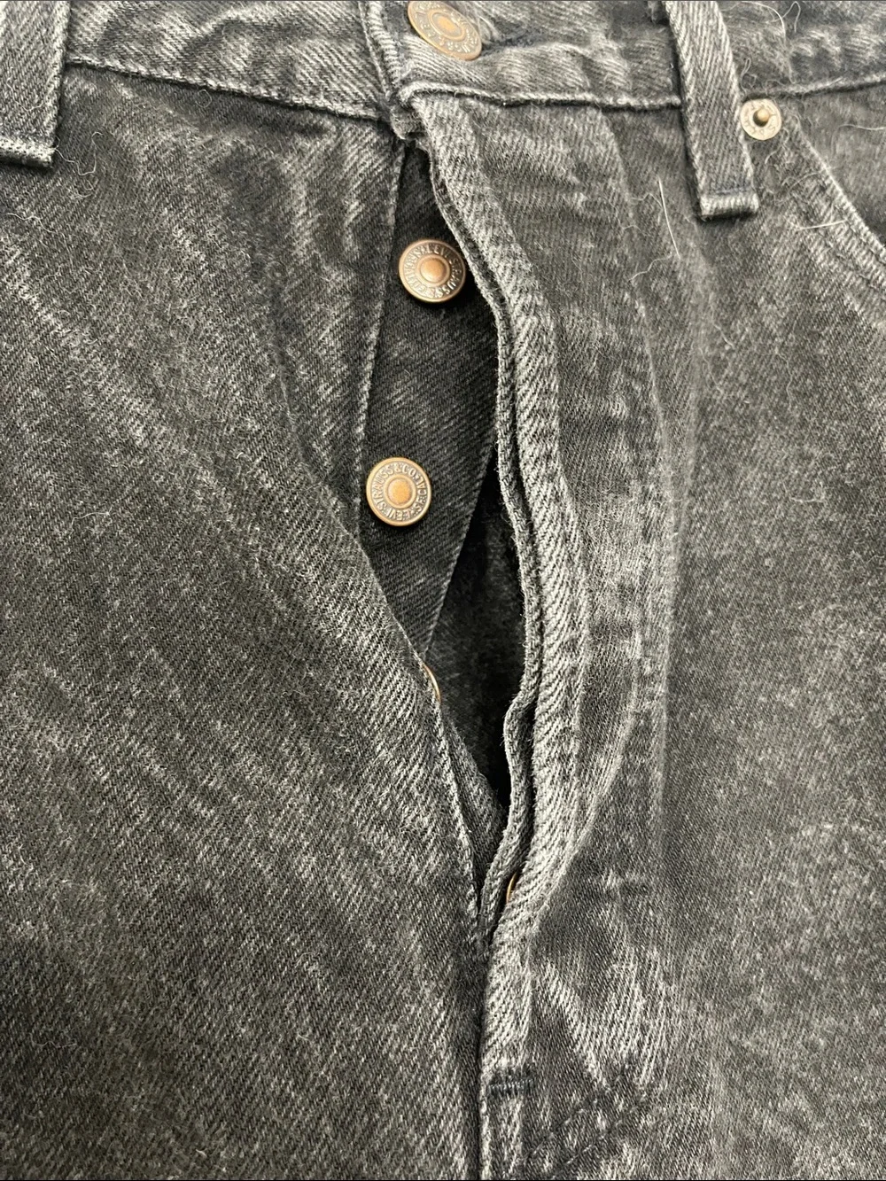 Levi's Black Button Fly Straight Jeans - Classic 90s Fit 34x34
